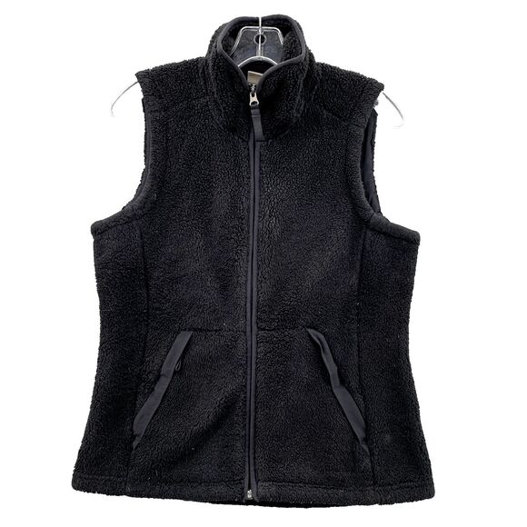 North Face Sherpa Fleece‎ Vest Women's Small Black Teddy Zip Athleisure Gorpcore - Picture 1 of 9
